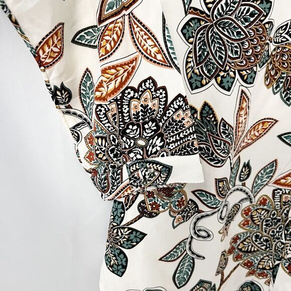 Christopher & Banks Long Sleeve Button Down Paisley Floral Blouse Ivory Size S - Picture 5 of 7
